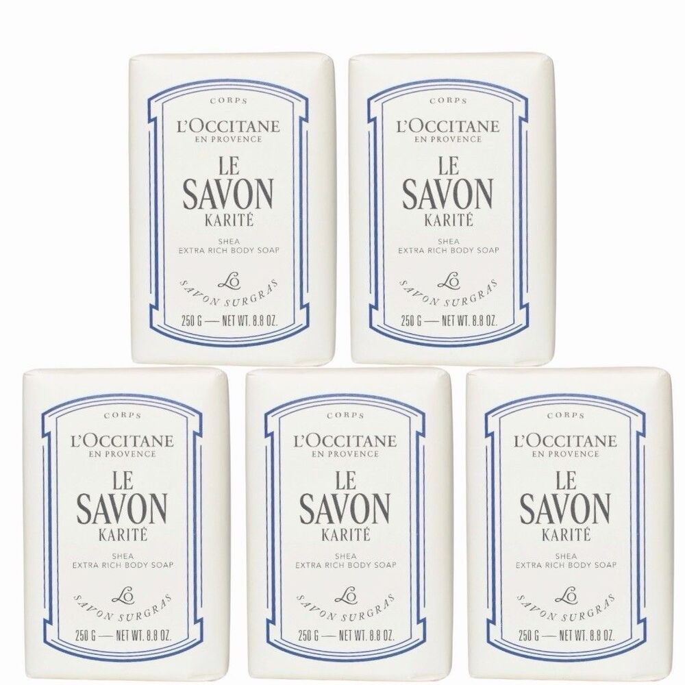 5X-Le Savon Karite L'Occitane Shea Extra Rich Body Bar Soap 250g/8.8oz NEW